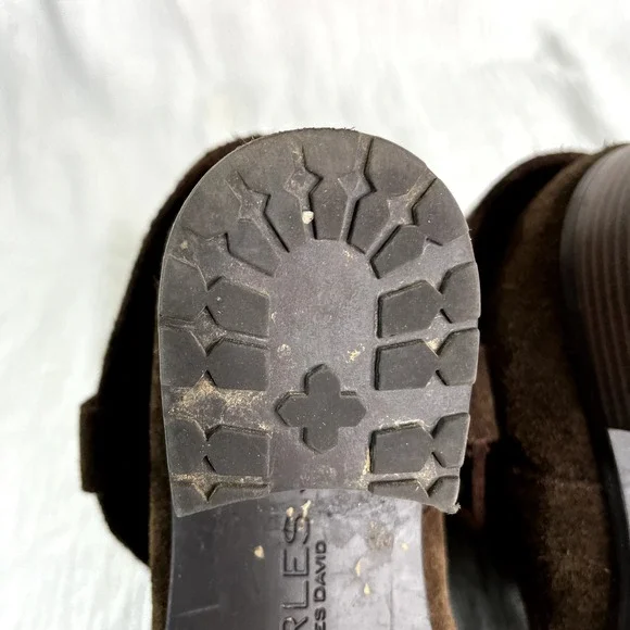 Suede Cowboy Chocolate Brown Boots Plaid Lined Women 5.5 Western Ranch Soft NOTE - Picture 12 of 16